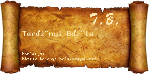 Terényi Béla névjegykártya